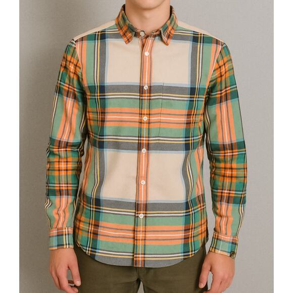Scotch & Soda Men's Button-Up Shirt Medium Plaid Cotton Long Sleeve Multicolor - Picture 1 of 16